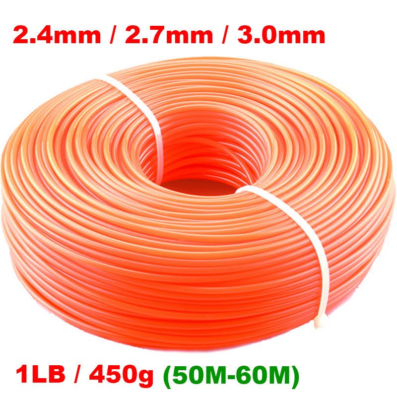 2.4mm 2.7mm 3mm 1LB Zāles trimmera līnija Strimmer krūmgriežu trimmera līnija